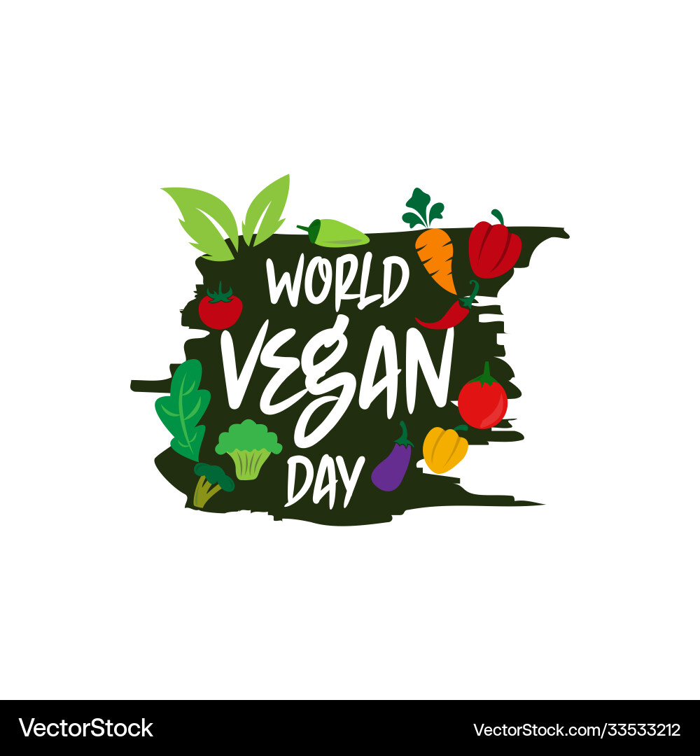 Welt vegan Tag Schrift auf weißem Hintergrund Welt vegan Tag Schrift auf weißem Hintergrund vektorbild