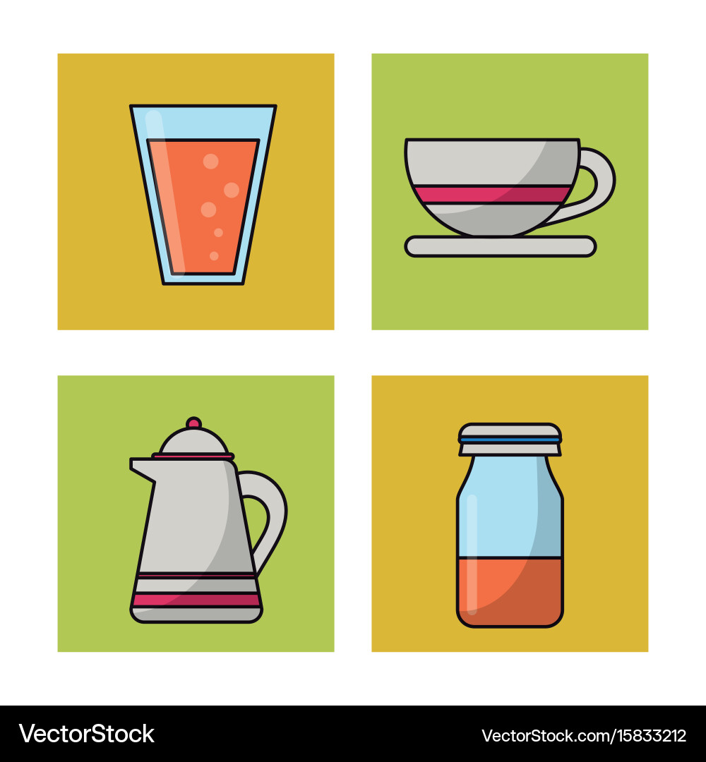 White background with frames of picnic elements Vector Image