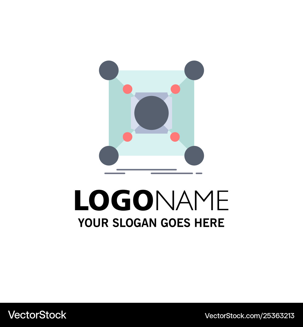 Base center connection data hub flat color icon Base center connection data hub flat color icon vector image