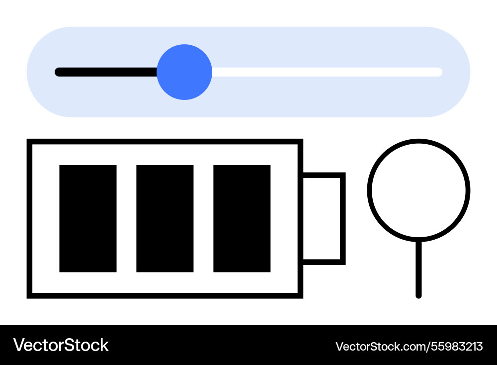 Battery level indicator with adjustable slider Vector Image