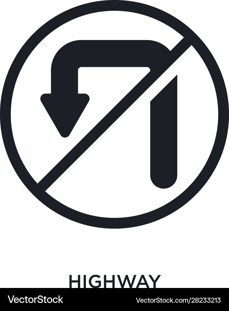 Black highway isolated icon simple element from Vector Image