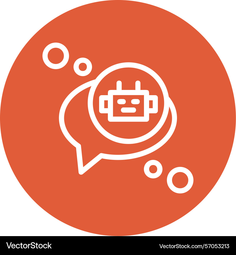 Chatbot line circle style icon design vector image