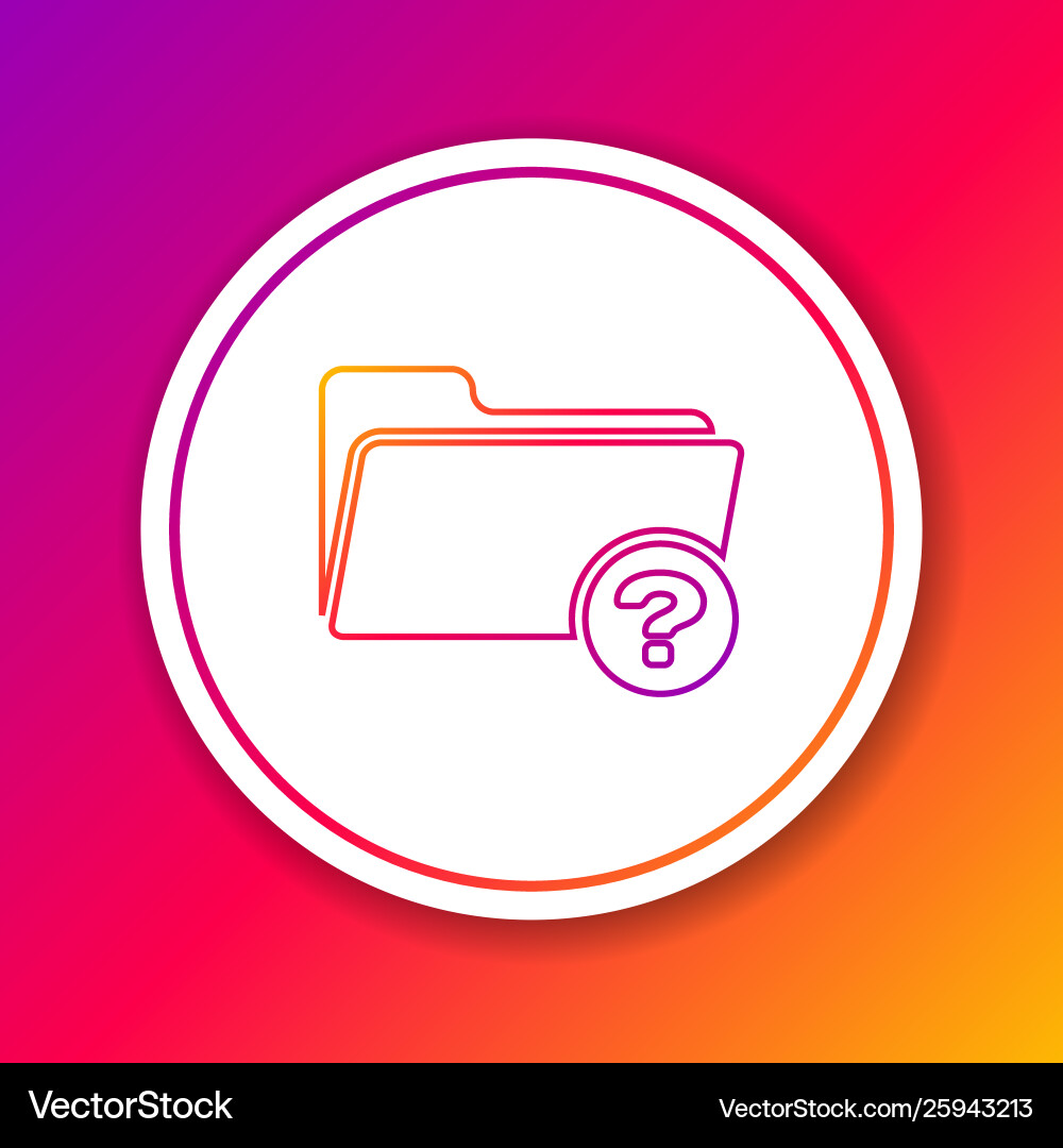 Color unknown directory line icon isolated Color unknown directory line icon isolated vector image