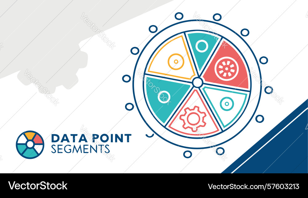 Data point segments infographic pie chart design vector image