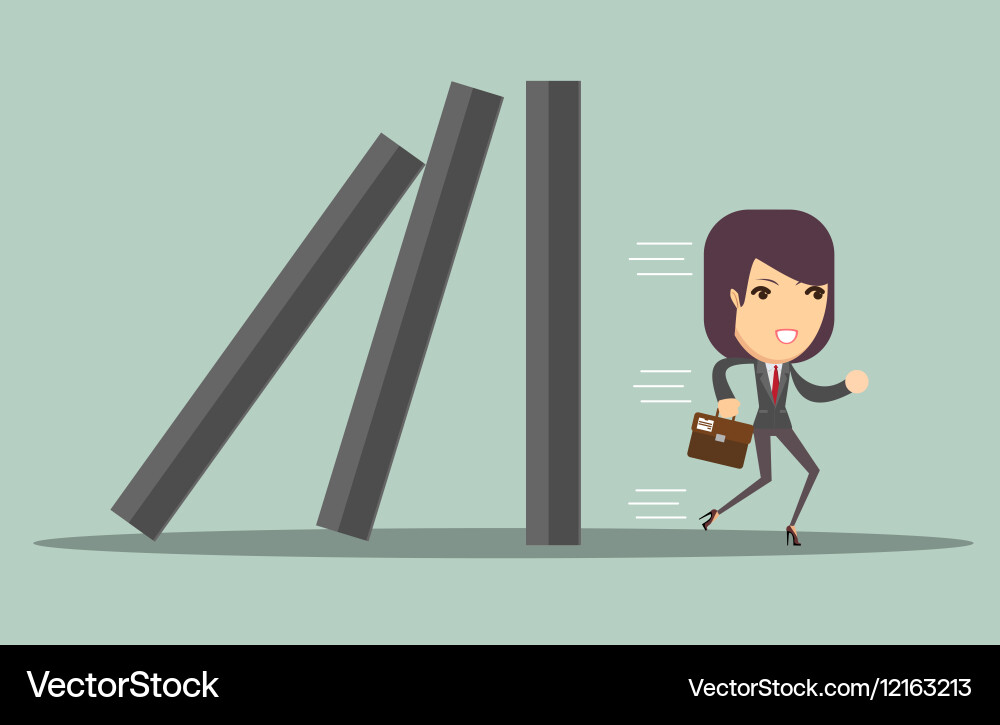 Domino effect and problem solving vector image