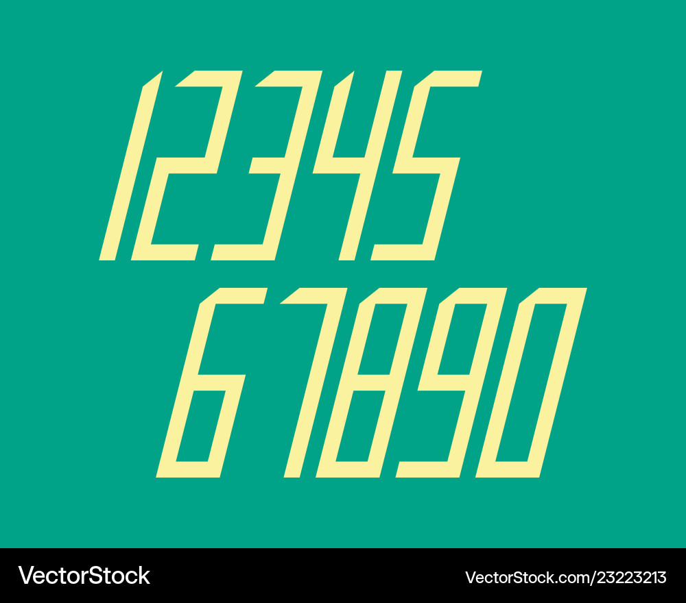 Geometric font line digital effect design numbers vector image