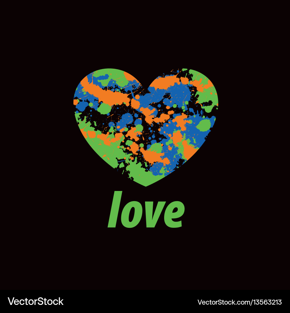Logo heart splash Vector Image