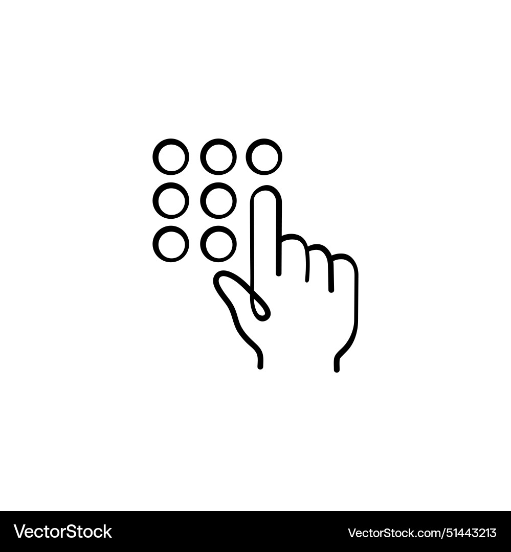Pin input line style icon design Vector Image