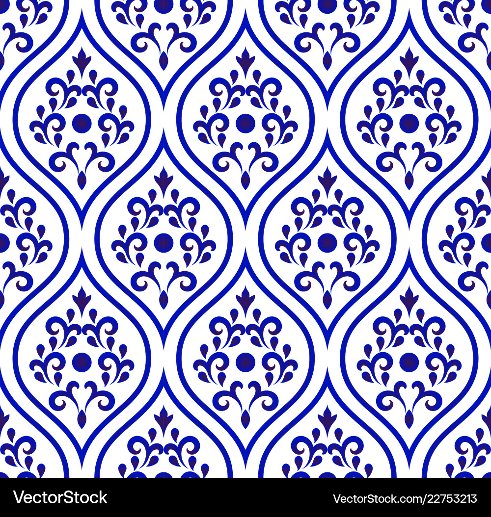 Porcelain pattern seamless design Royalty Free Vector Image