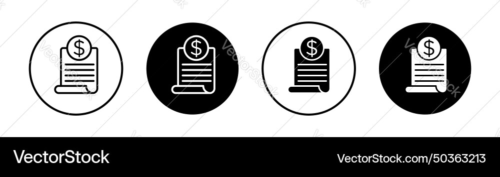 Receipt & Invoice Payment Icons Royalty Free Vector
