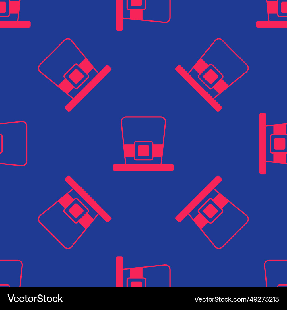 Red leprechaun hat icon isolated seamless pattern Red leprechaun hat icon isolated seamless pattern vector image