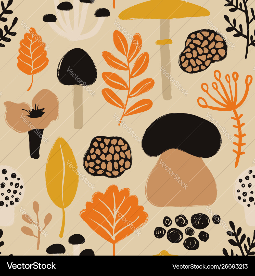 Retro Mushroom Pattern vector image