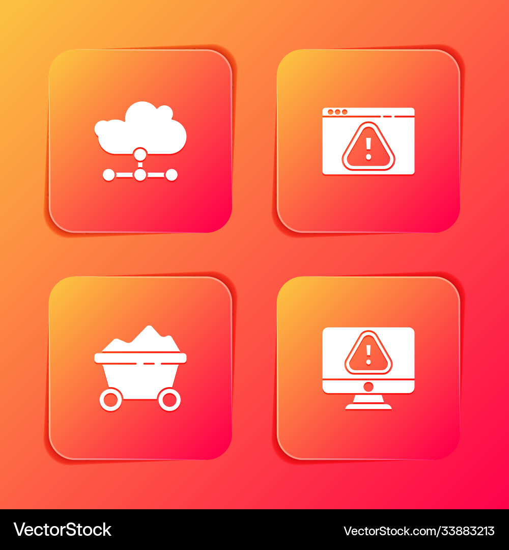 Set network cloud connection browser Vector Image