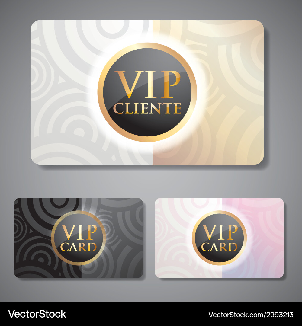 Set of vip cards with circle pattern vector image