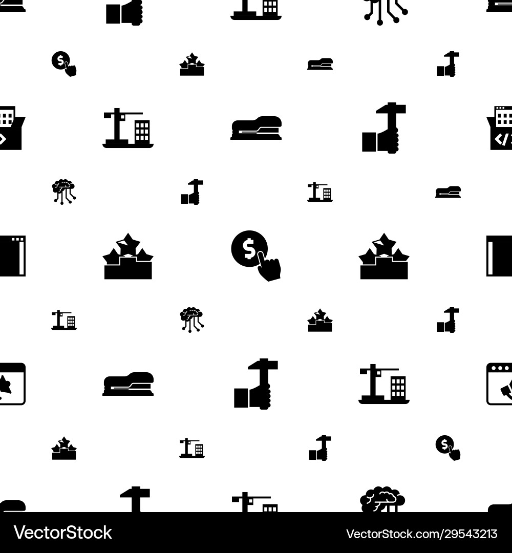Single icons pattern seamless included editable Single icons pattern seamless included editable vector image