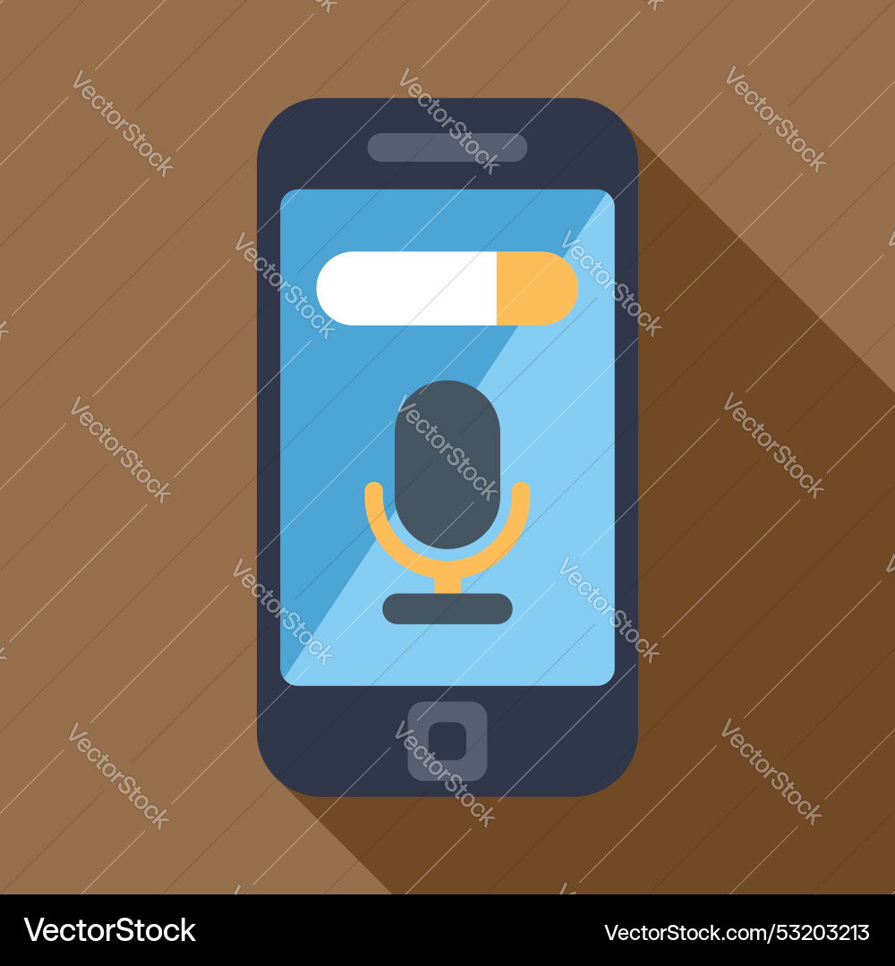 Smartphone recording audio message with microphone Vector Image