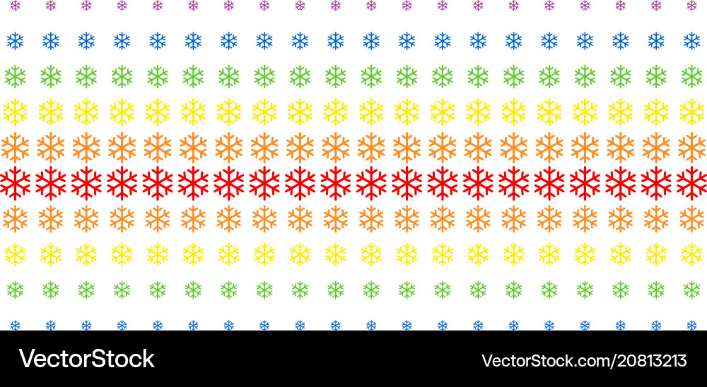 Snowflake shape halftone spectral grid Snowflake shape halftone spectral grid vector image