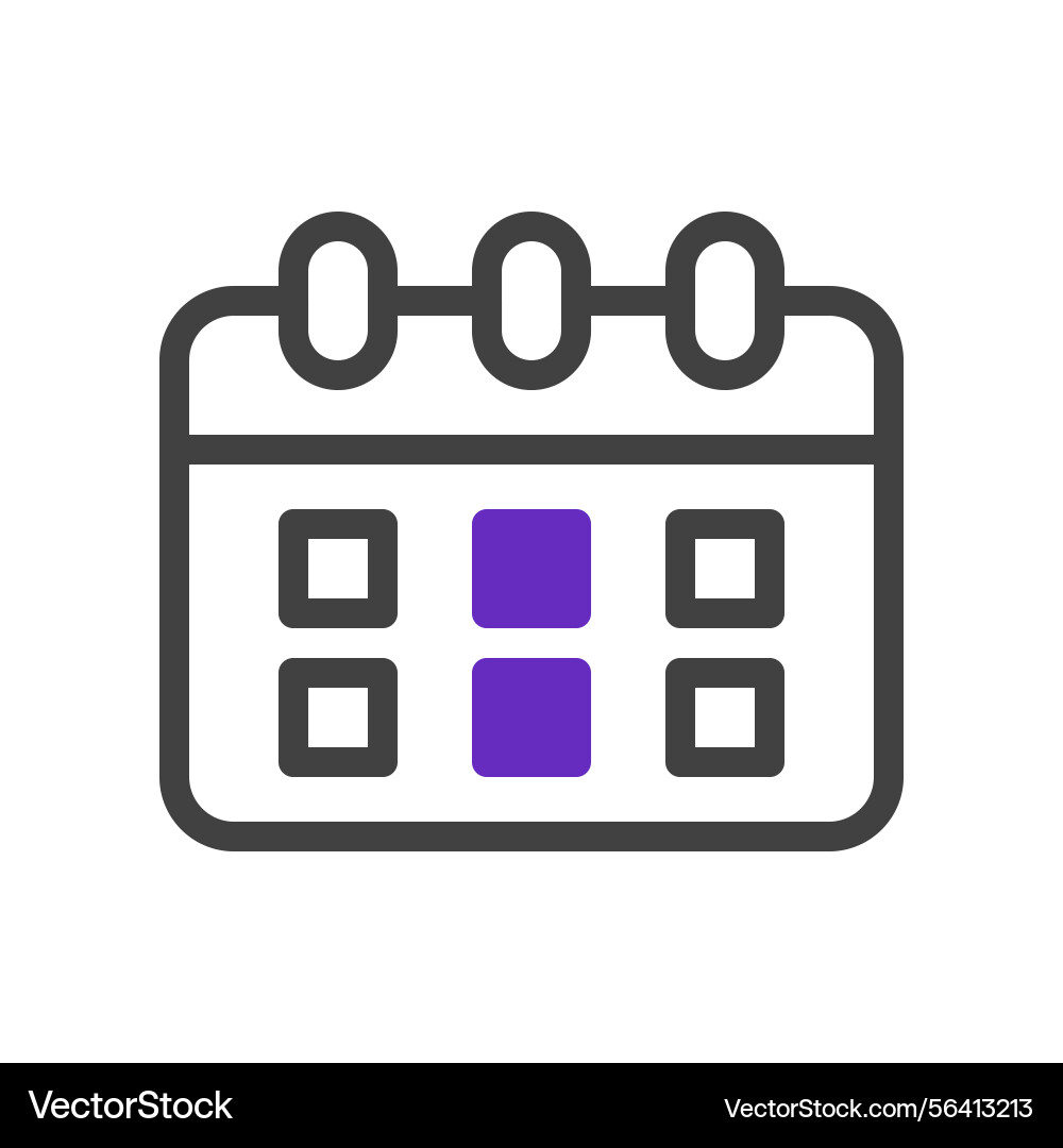 Stylized calendar icon emphasizing date selection Vector Image