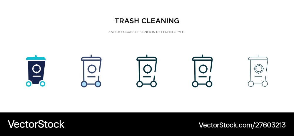 Trash cleaning icon in different style two Trash cleaning icon in different style two vector image