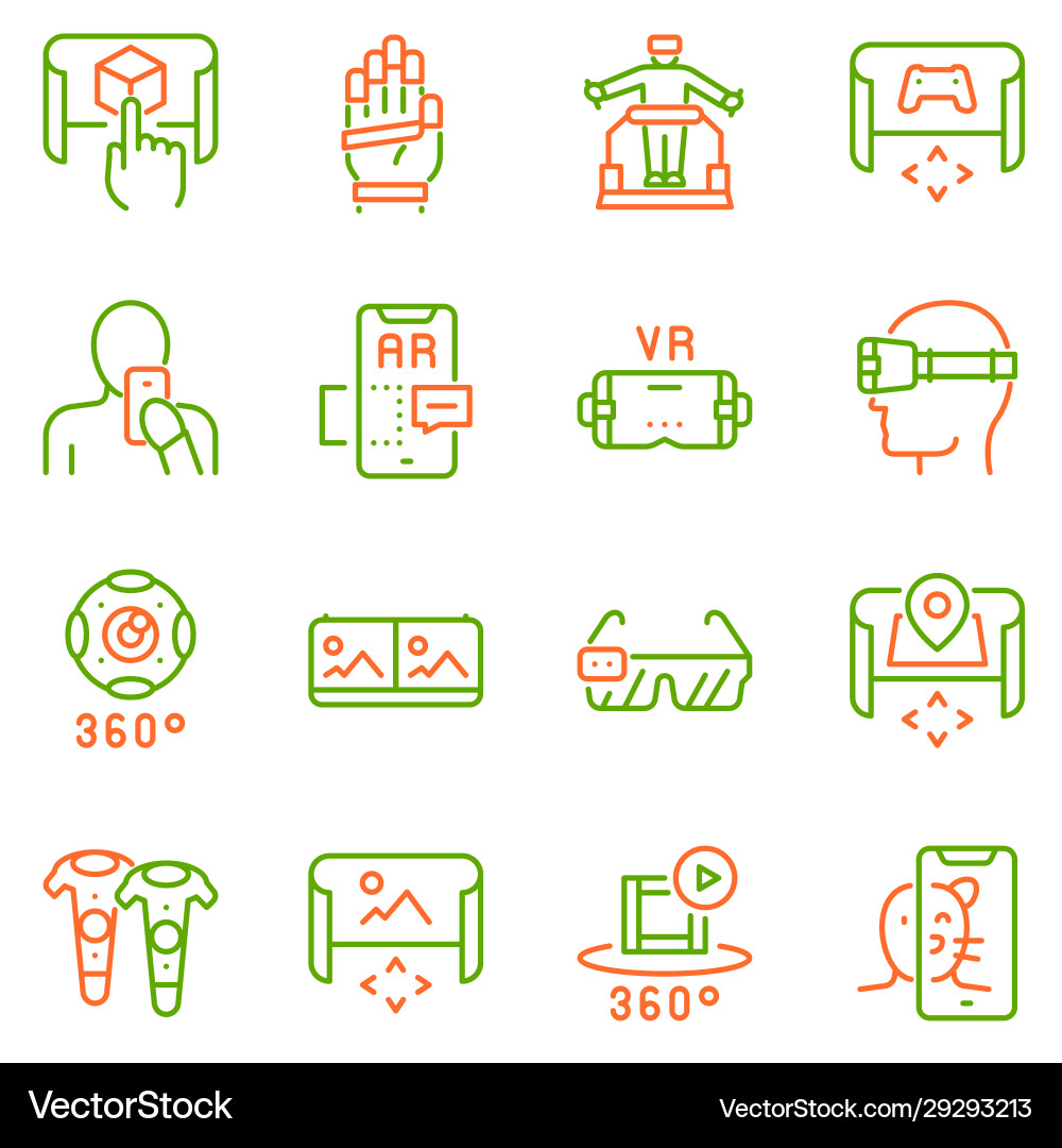 Virtual and augmented reality color linear Virtual and augmented reality color linear vector image