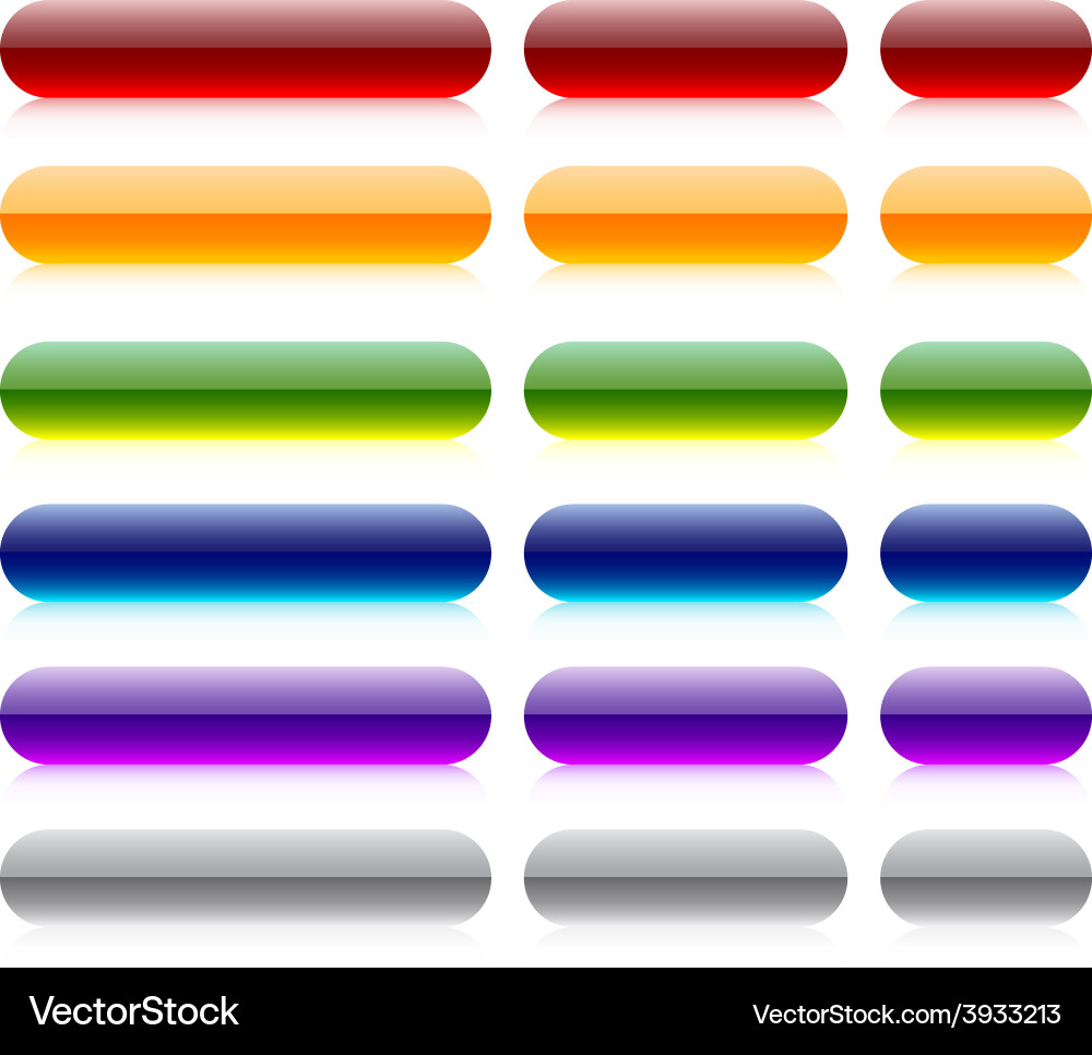 Web blank glossy buttons vector image