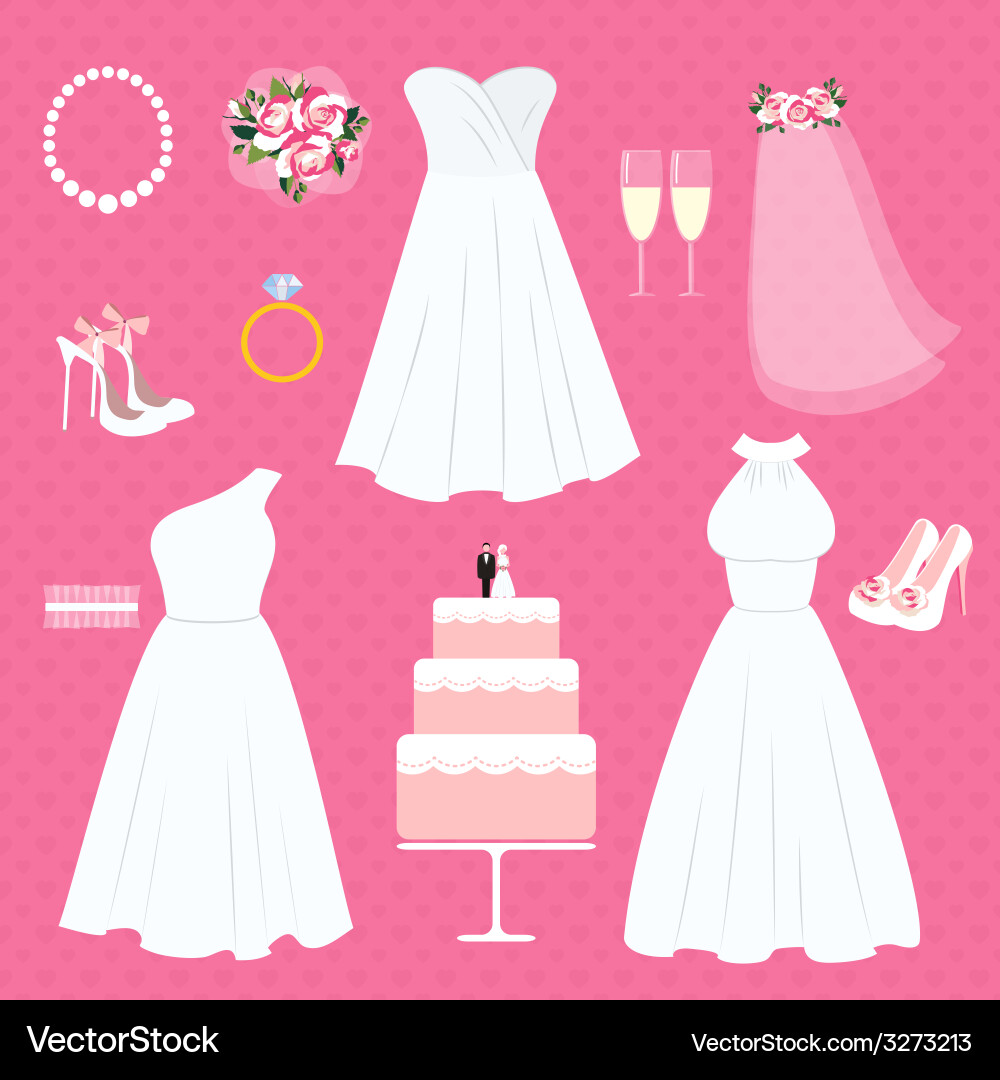 Wedding elements Royalty Free Vector Image - VectorStock