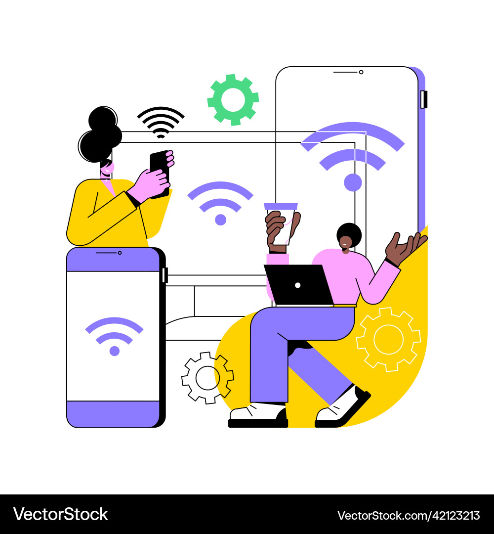 Wireless device connection abstract concept Wireless device connection abstract concept vector image