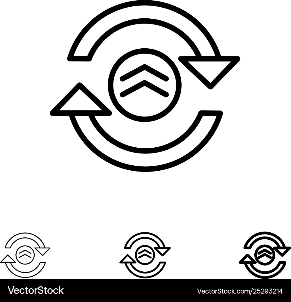 Arrow refresh reload computing bold and thin Arrow refresh reload computing bold and thin vector image