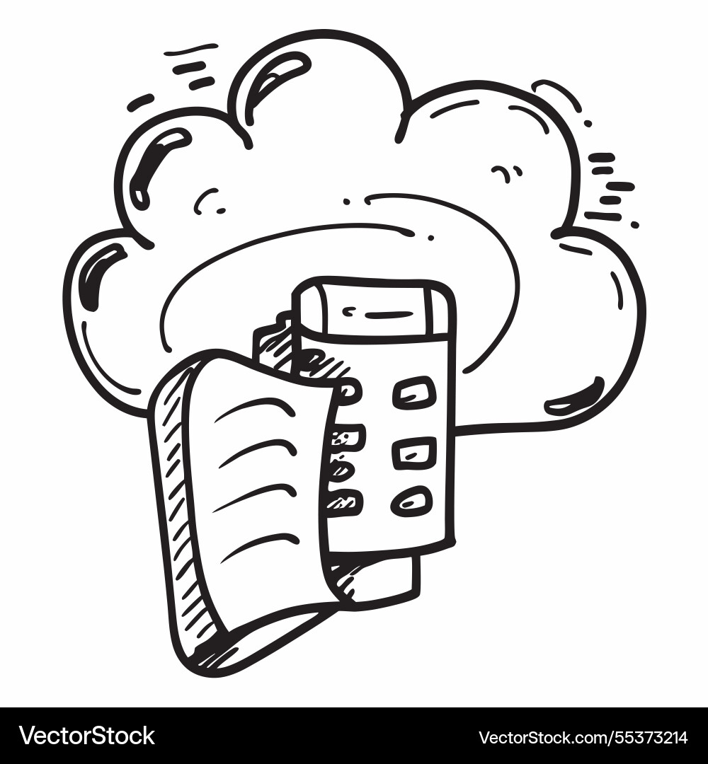 Cloud and database with data management wording Cloud and database with data management wording vector image