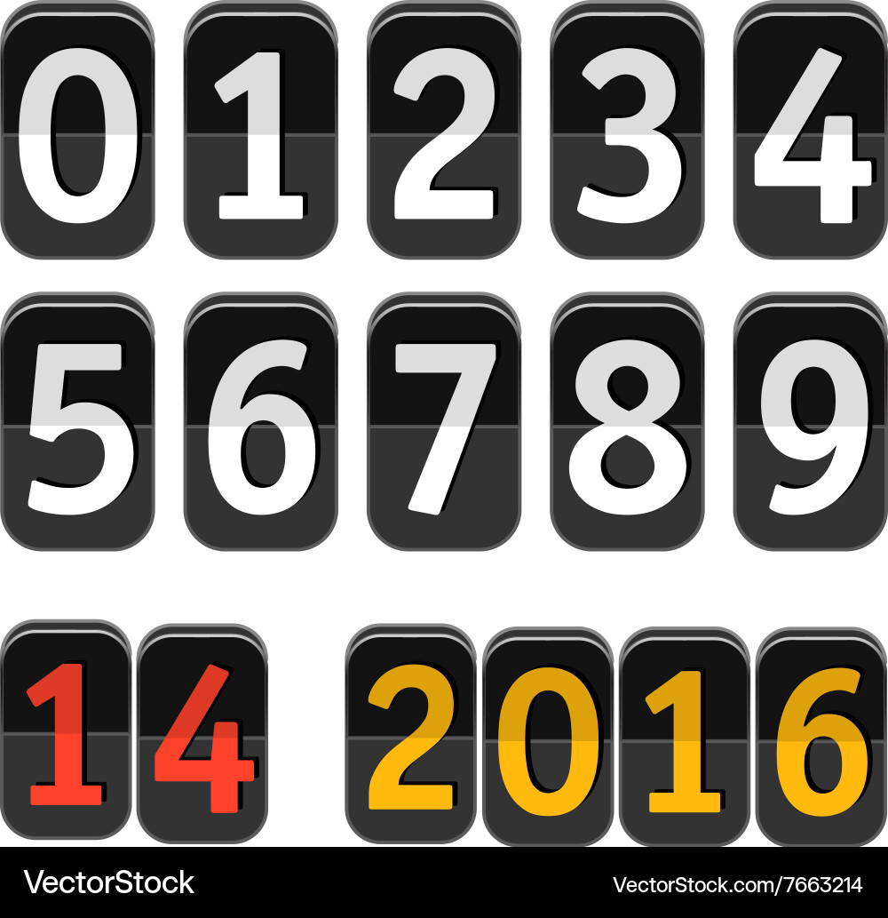 Counter with digits set flat design vector image