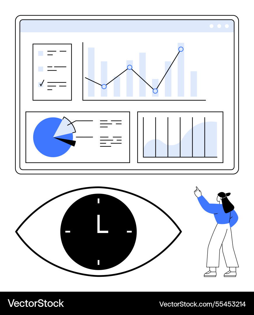 Data analysis dashboard with charts graphs Data analysis dashboard with charts graphs vector image
