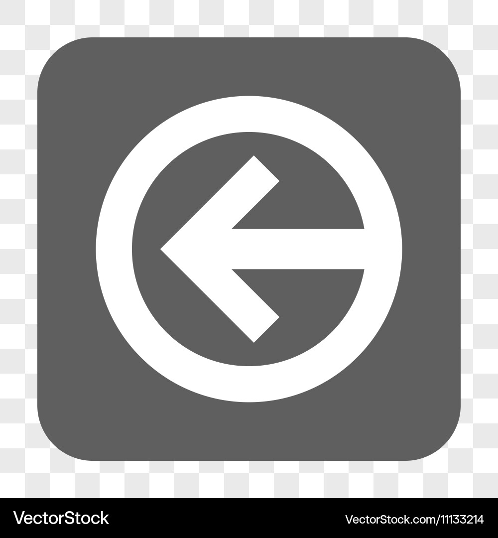 Direction left rounded square button vector image