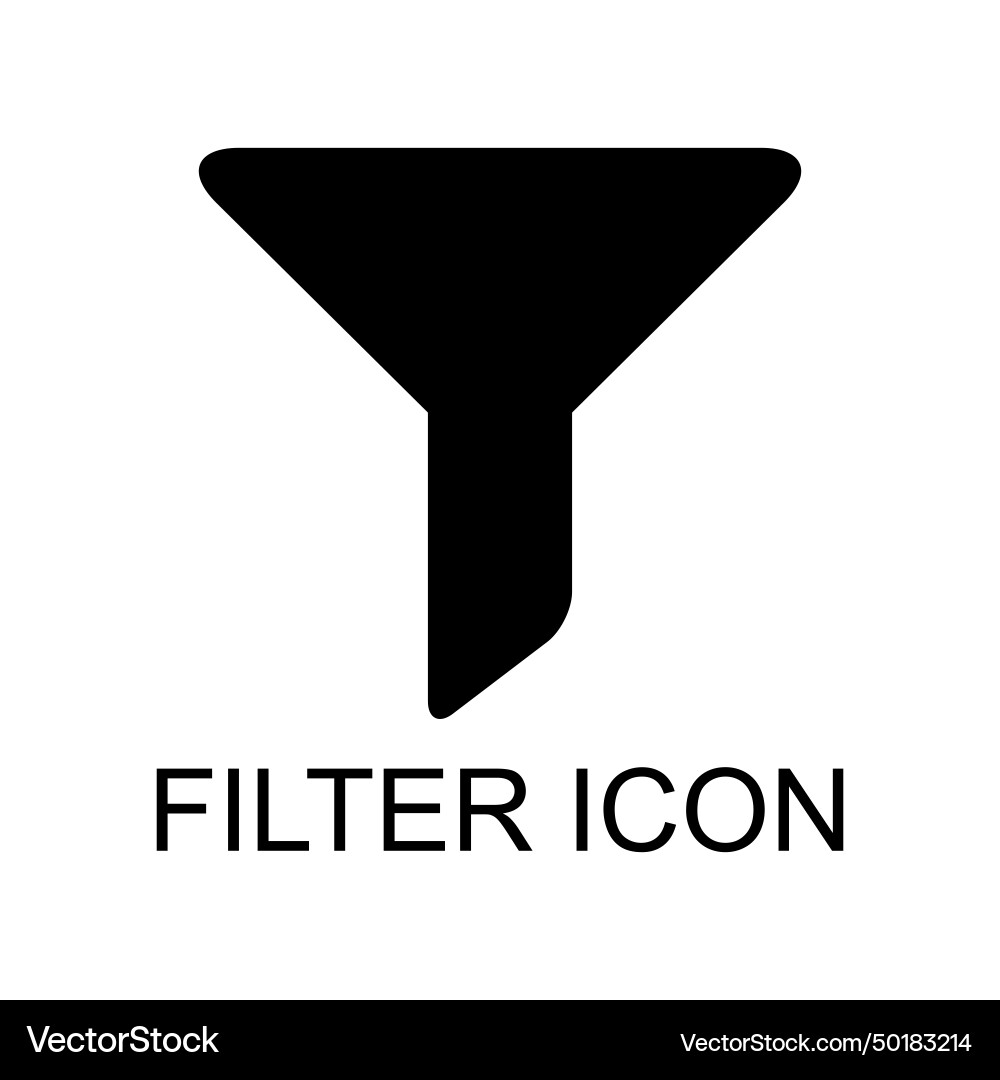 Filter button web shape icon flat filtering Vector Image