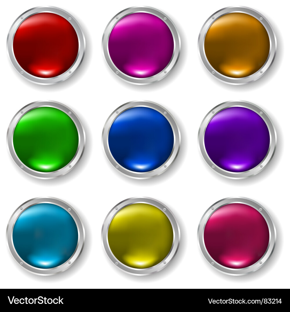Glossy Buttons Collection vector image