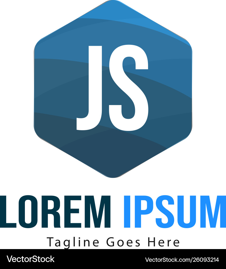 Initial js logo template with modern frame Initial js logo template with modern frame Vector Image