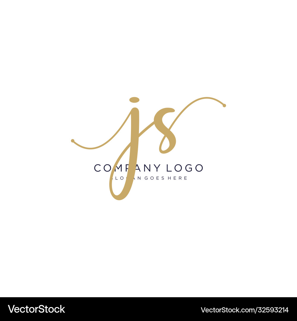 Js initial handwriting logo design Vector Image