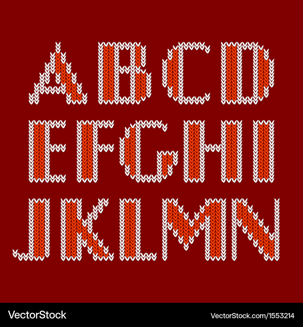 Knitted Alphabet Pattern vector image