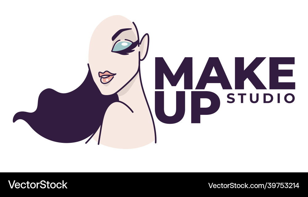 Make-up Studio Schönheit und Mode Salon Emblem Make-up Studio Schönheit und Mode Salon Emblem vektorbild