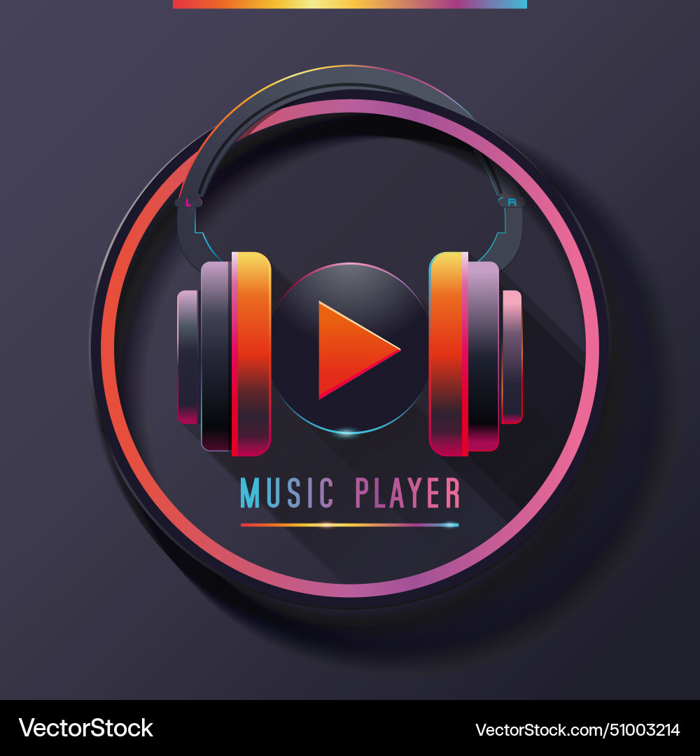 Media player play button logo design Royalty Free Vector