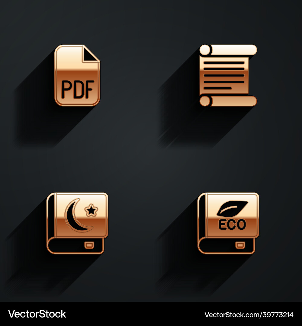 Set pdf file document decree parchment scroll Set pdf file document decree parchment scroll vector image