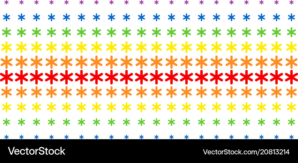 Snowflake shape halftone spectral grid Snowflake shape halftone spectral grid vector image