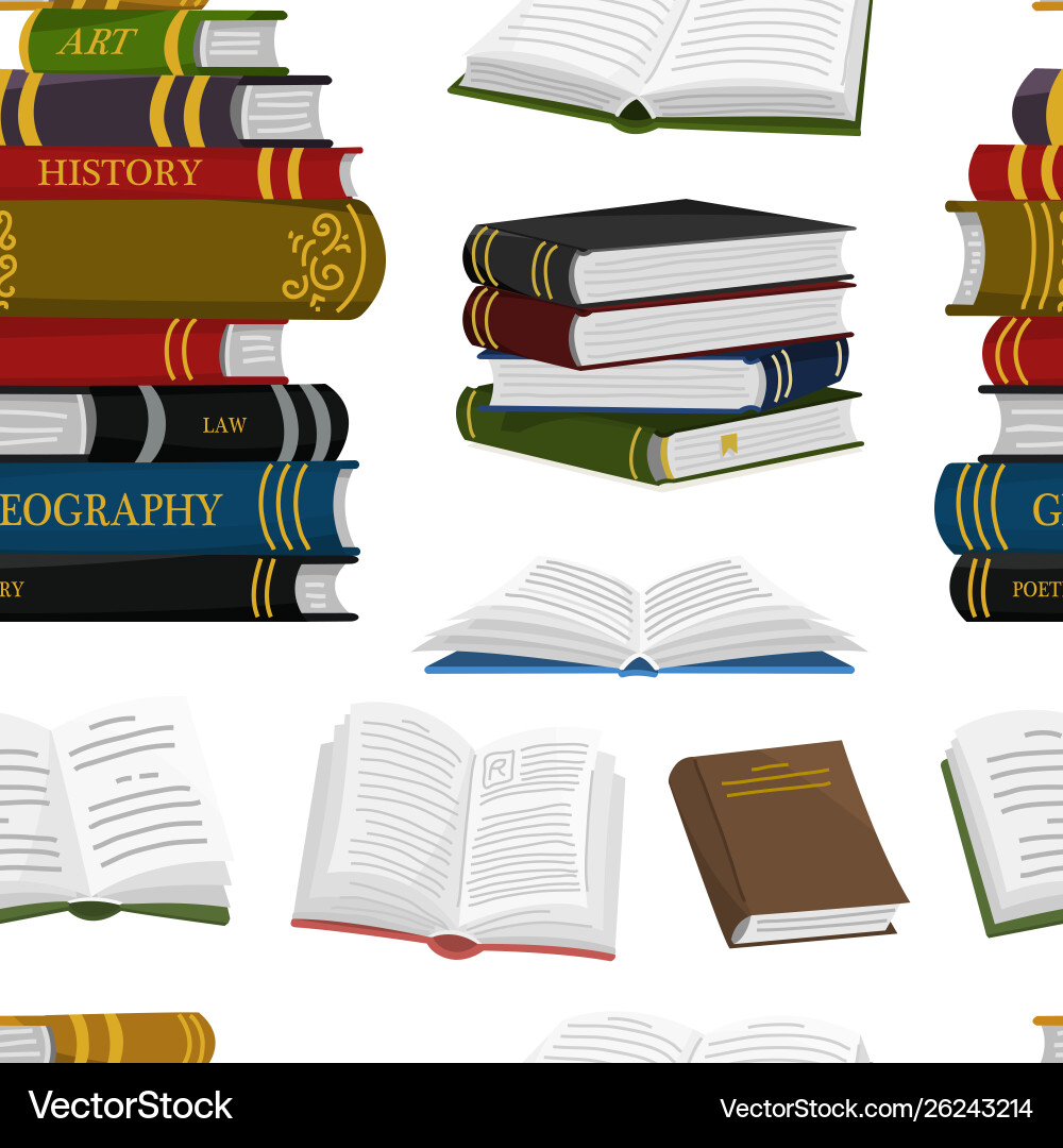 Stack of Books Pattern vector image