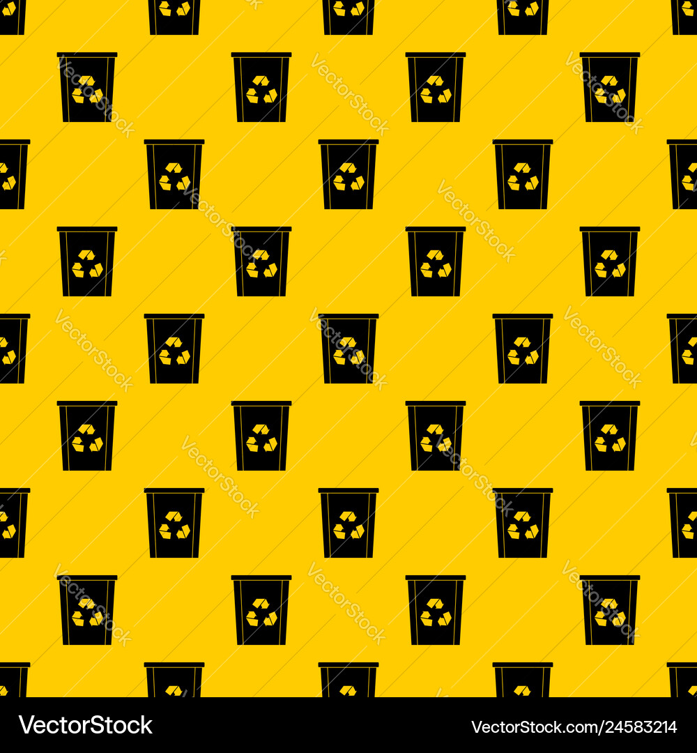 Trash bin with recycle symbol pattern Trash bin with recycle symbol pattern vector image
