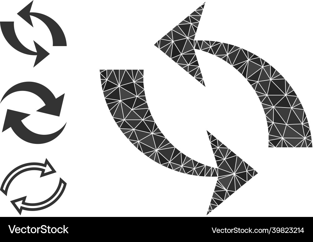 Triangle filled refresh icon with similar Triangle filled refresh icon with similar vector image
