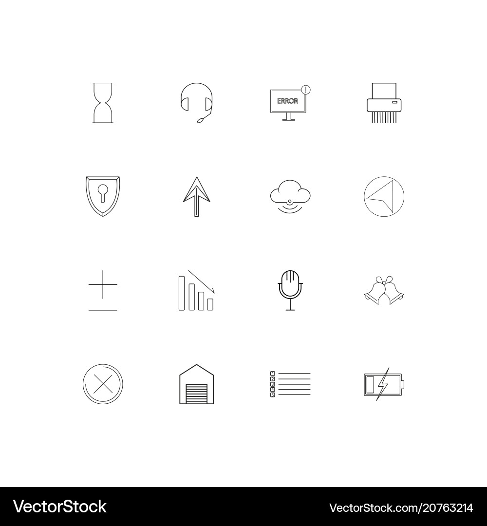 Web applications linear thin icons set outlined vector image