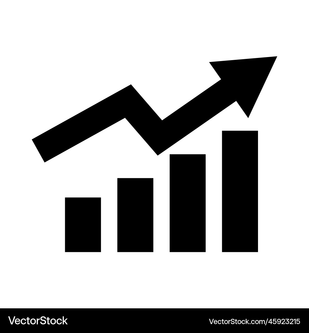 Bar Chart with Upward Arrow Icon vector image