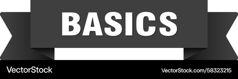 Basics ribbon isolated on transparent background Vector Image