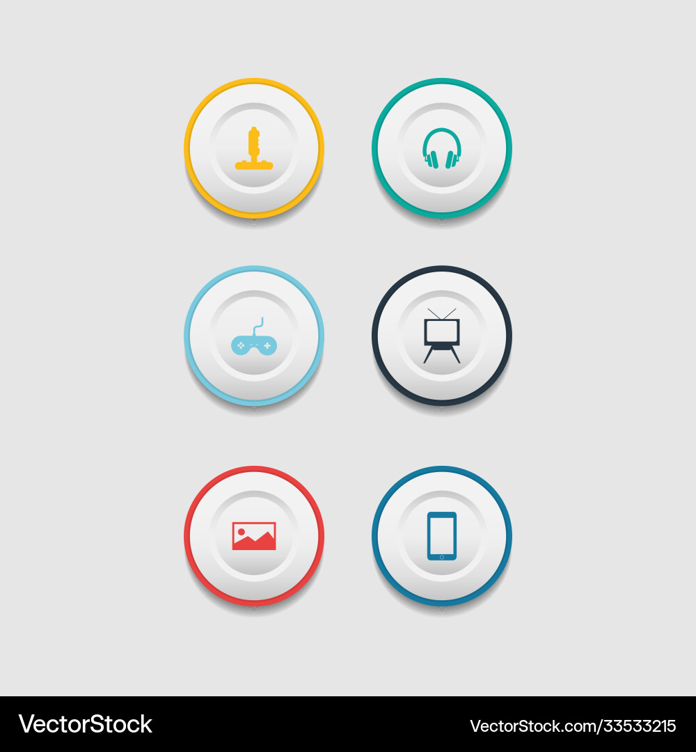 Circle web design button collection Vector Image
