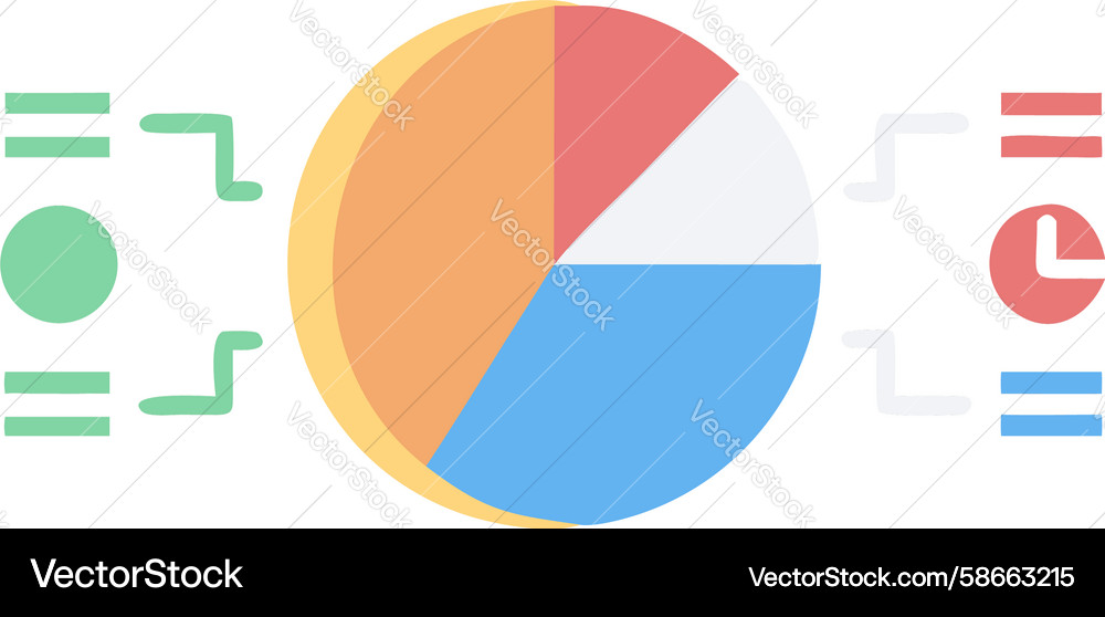 Circular graph data statistics icon design Vector Image