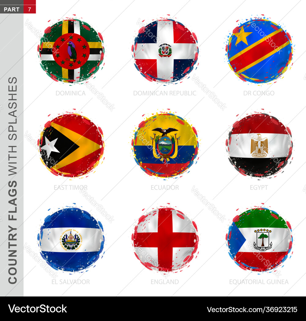 Colorful Flag Collection with Splashes vector image
